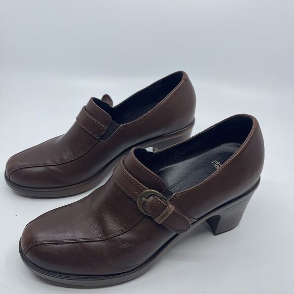 Dansko Norah Heeled Comfort Loafers Brown Leather 38 - Picture 2 of 7